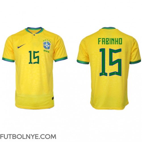 Camiseta Brasil Fabinho #15 Primera Equipación Mundial 2022 manga corta